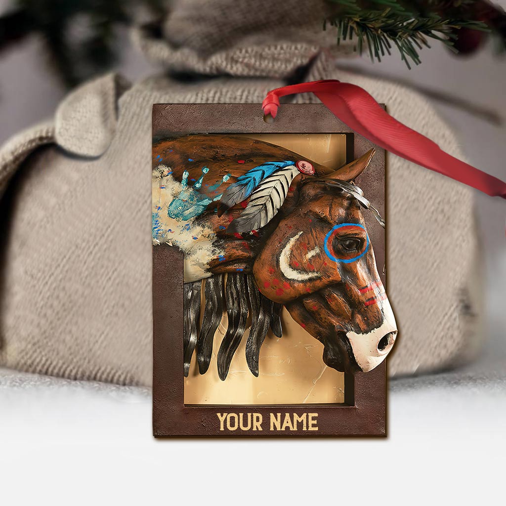 Window And Horse - Personalized Christmas Ornament (Printed On Both Sides)