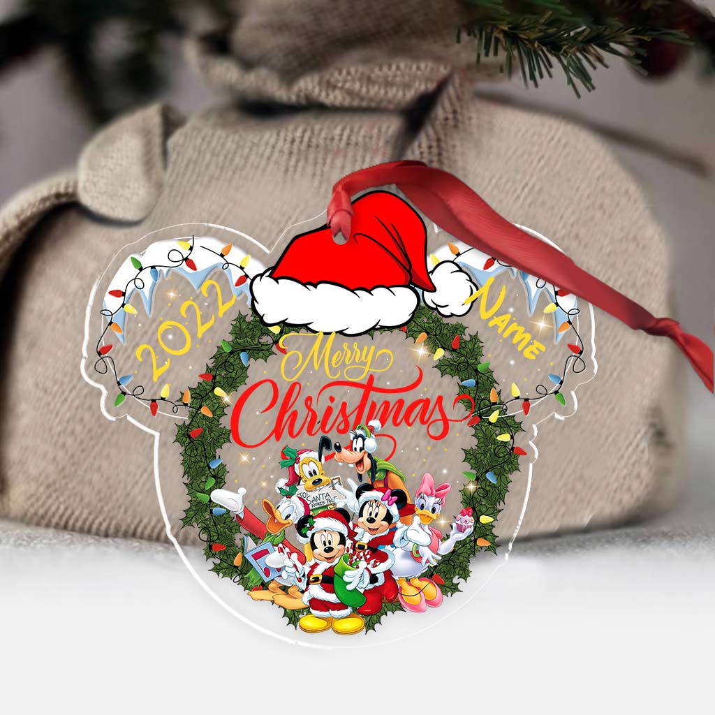 Merry Christmas - Personalized Christmas Mouse Transparent Ornament