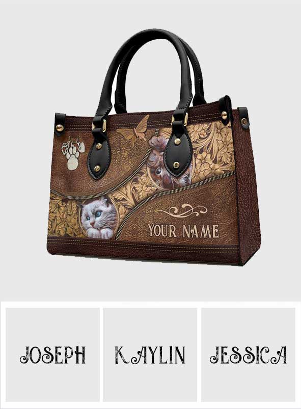 Love Cats - Personalized Cat Leather Handbag