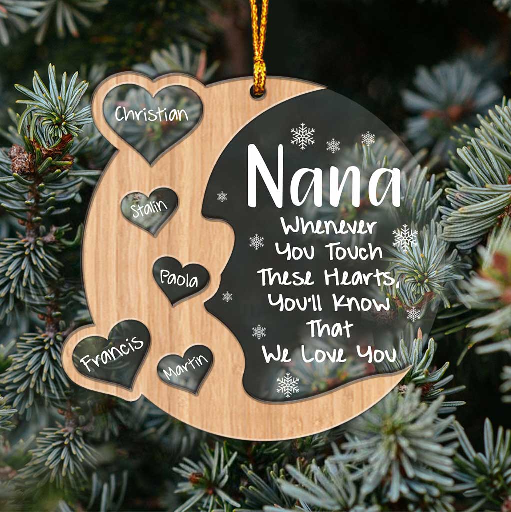 Grandma's Hearts - Personalized Christmas Grandma Layers Mix Ornament