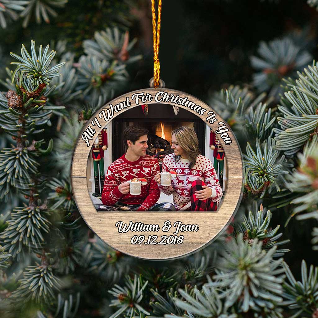 All I Want For Christmas - Personalized Couple Layers Mix Ornament