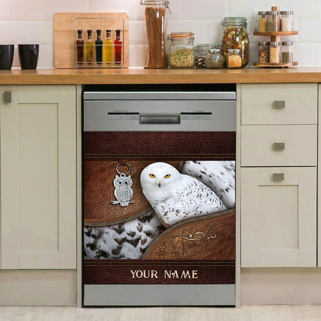 Snowy Owl - Personalized Owl Dishwasher Cover