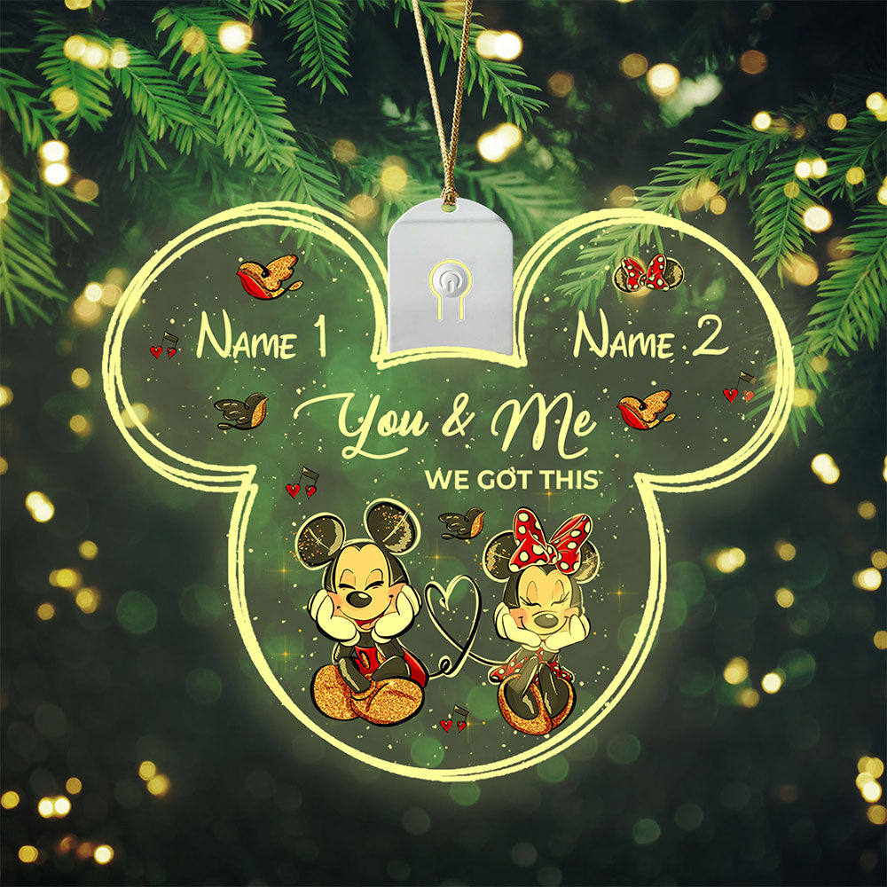 You And Me We Got This - Personalized Christmas Mouse Shaped Led Acrylic Ornament