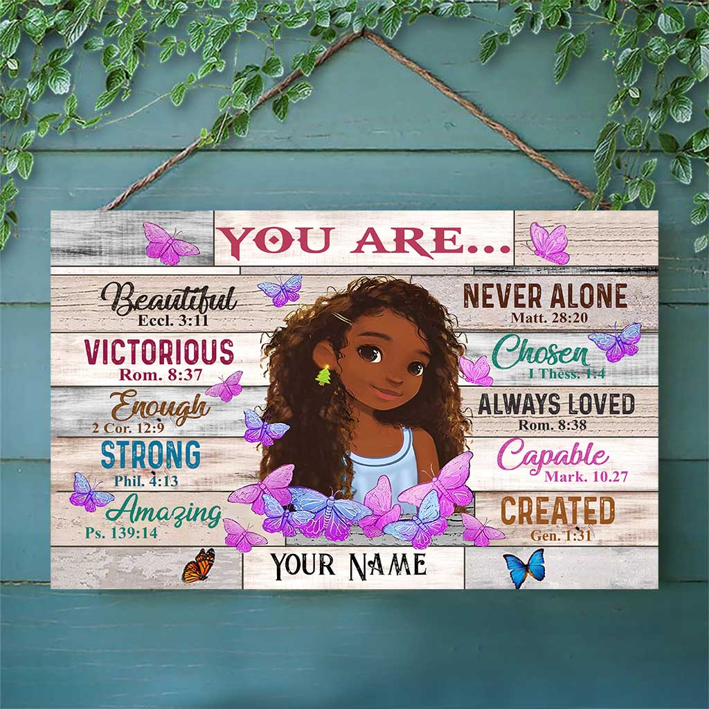 God Say You Are - Personalized African American Rectangle Wood Sign