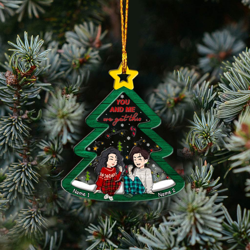 Tis The Season For Loving You - Personalized Christmas Couple Layers Mix Ornament