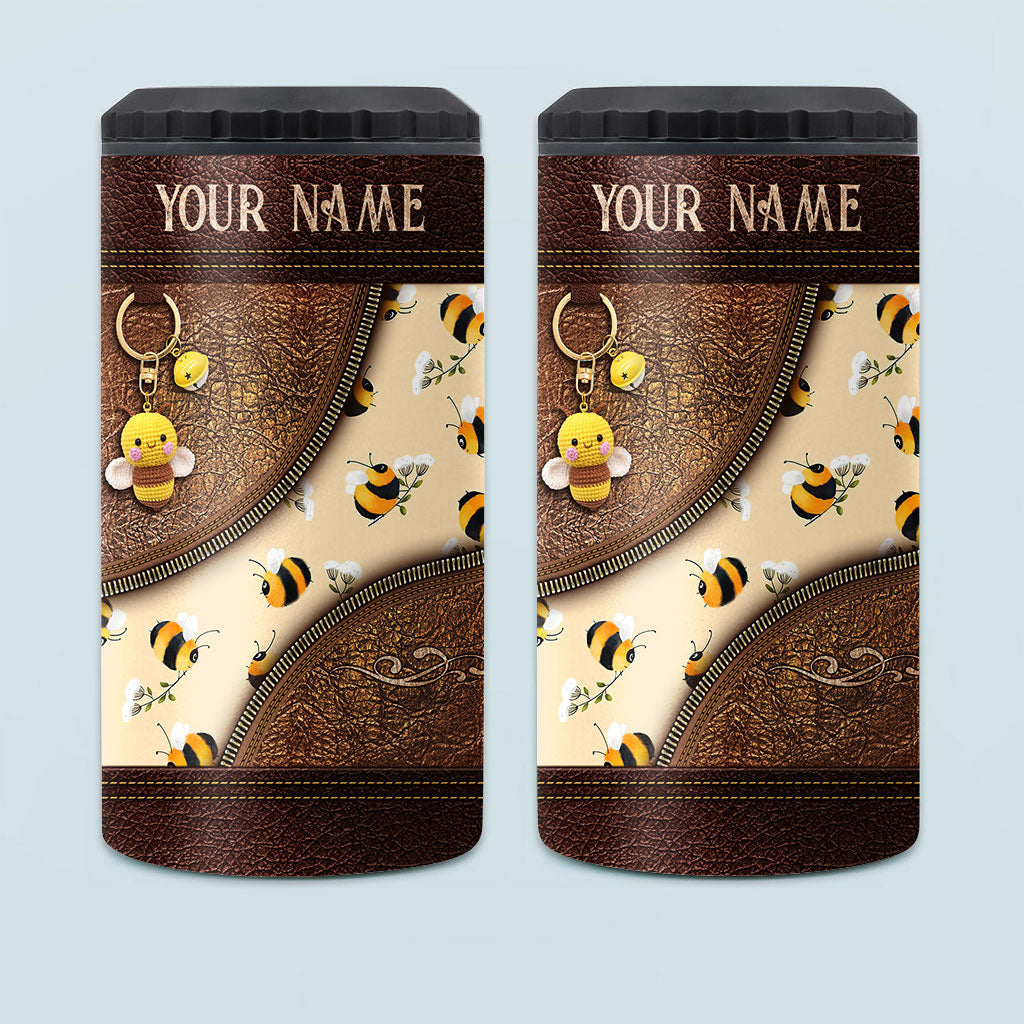 Bee Happy - Personalized Bee Can Cooler