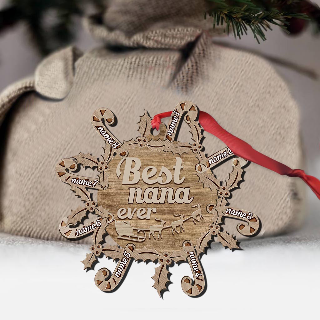 Best Grandma Ever - Personalized Christmas Grandma Ornament (Printed On Both Sides)