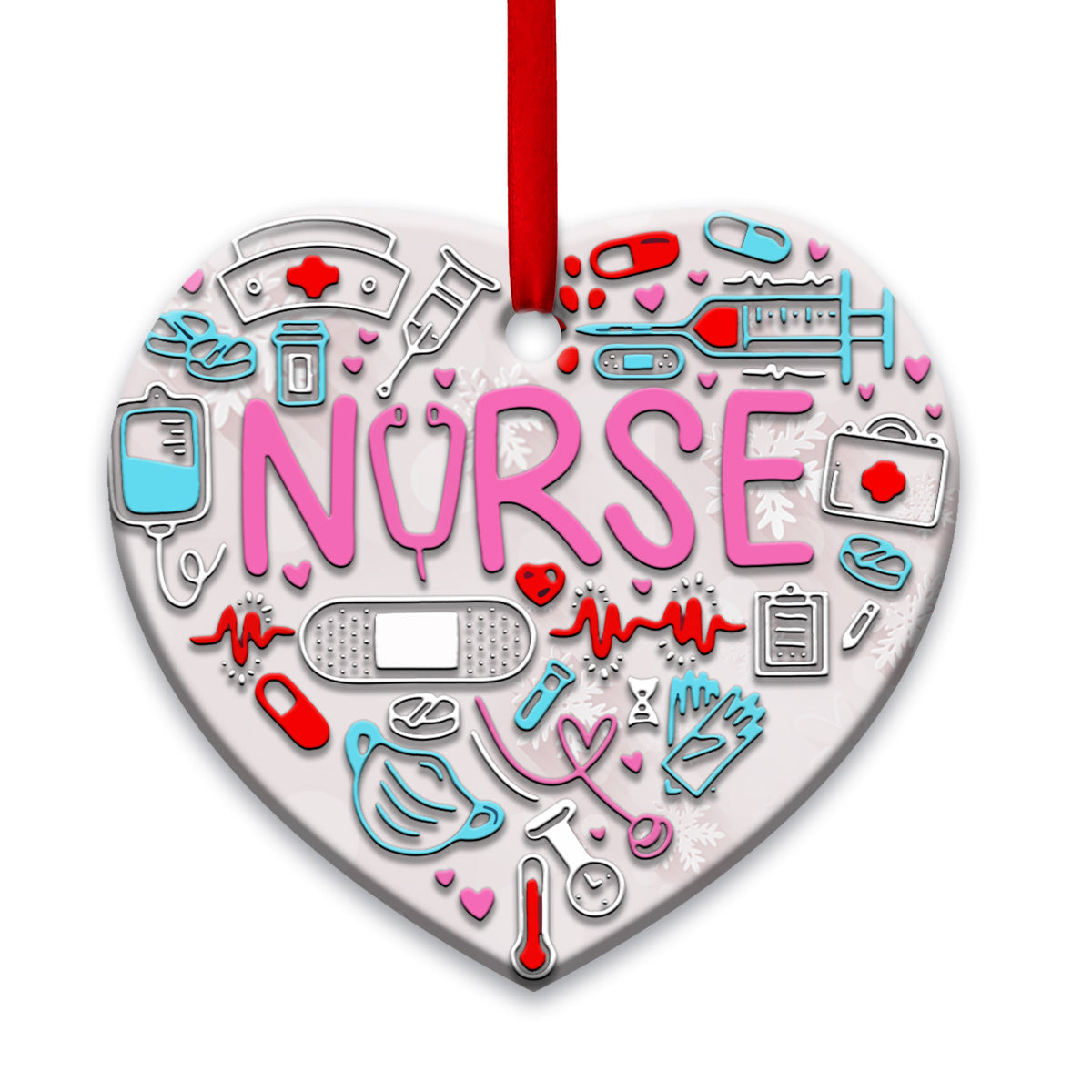 Nurse Life With Love Nurse - Heart Aluminium Ornament (Printed On Both Sides) 1122