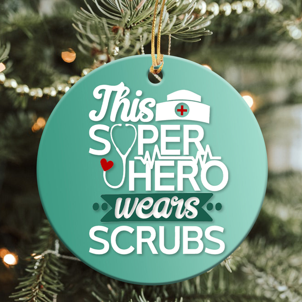 Nurse This Superhero wear scrubs Nurse - Round Aluminium Ornament (Printed On Both Sides) 1122