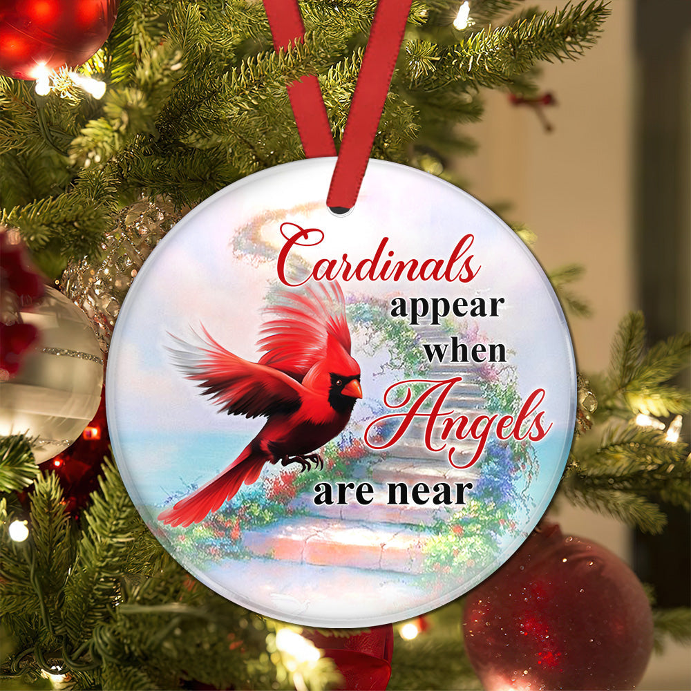 Cardinal When Angels Are Near - Memorial Ornament (Printed On Both Sides) 1022