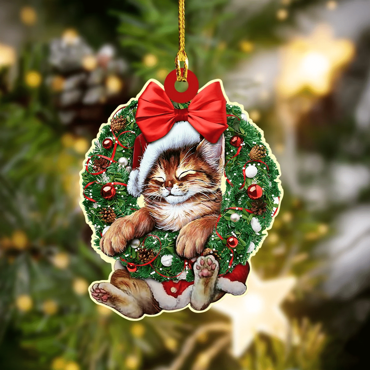 Naughty Cat Vintage - Cat Ornament (Printed On Both Sides) 1122