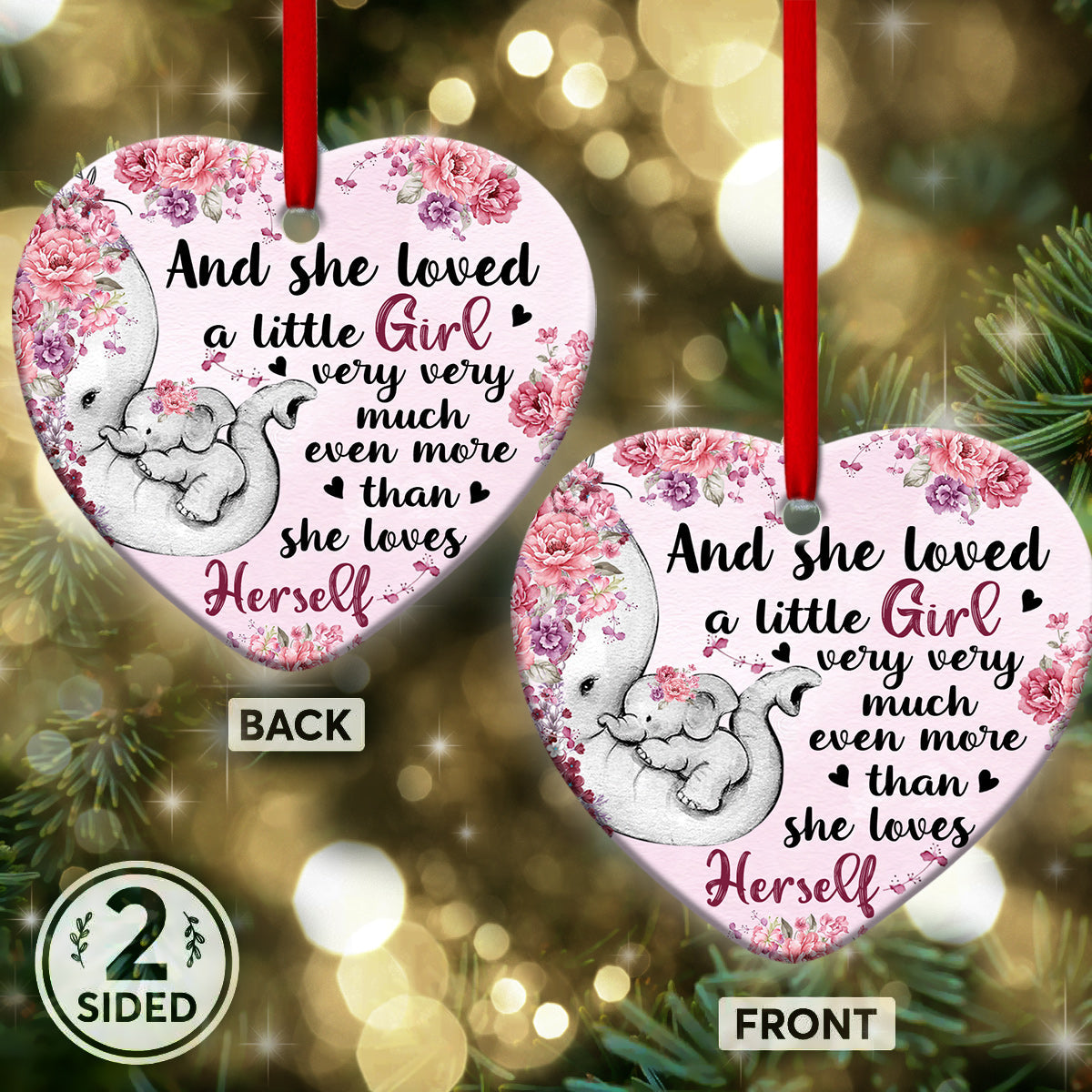 Elephant She Loved A Little Girl Very Much - Mother Ornament (Printed On Both Sides) 1122