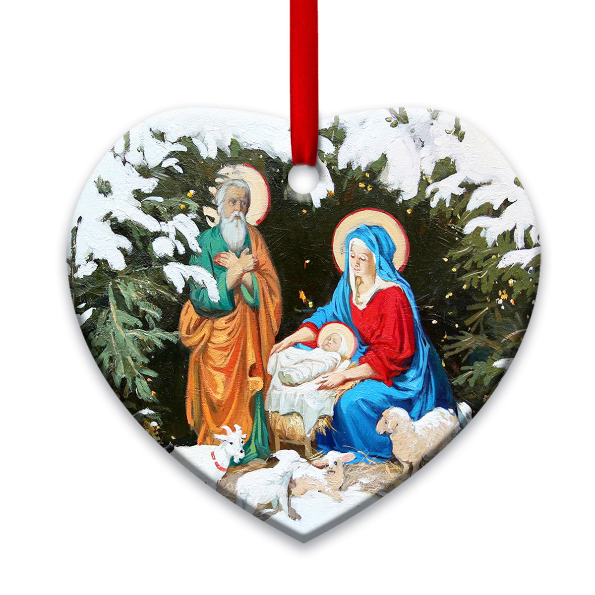 Holy Night Christian - Heart Aluminium Ornament (Printed On Both Sides) 1122