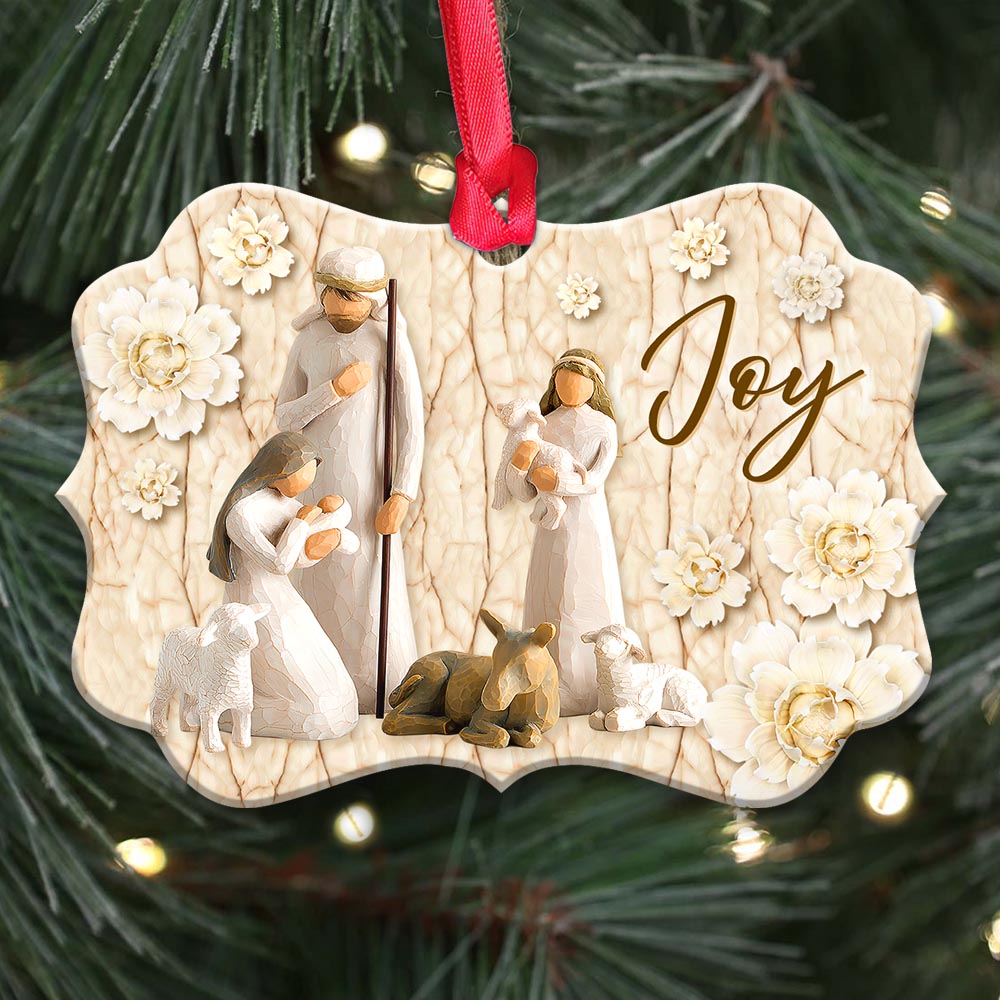 Joy To The World Christian - Medallion Aluminium Ornament (Printed On Both Sides) 1122