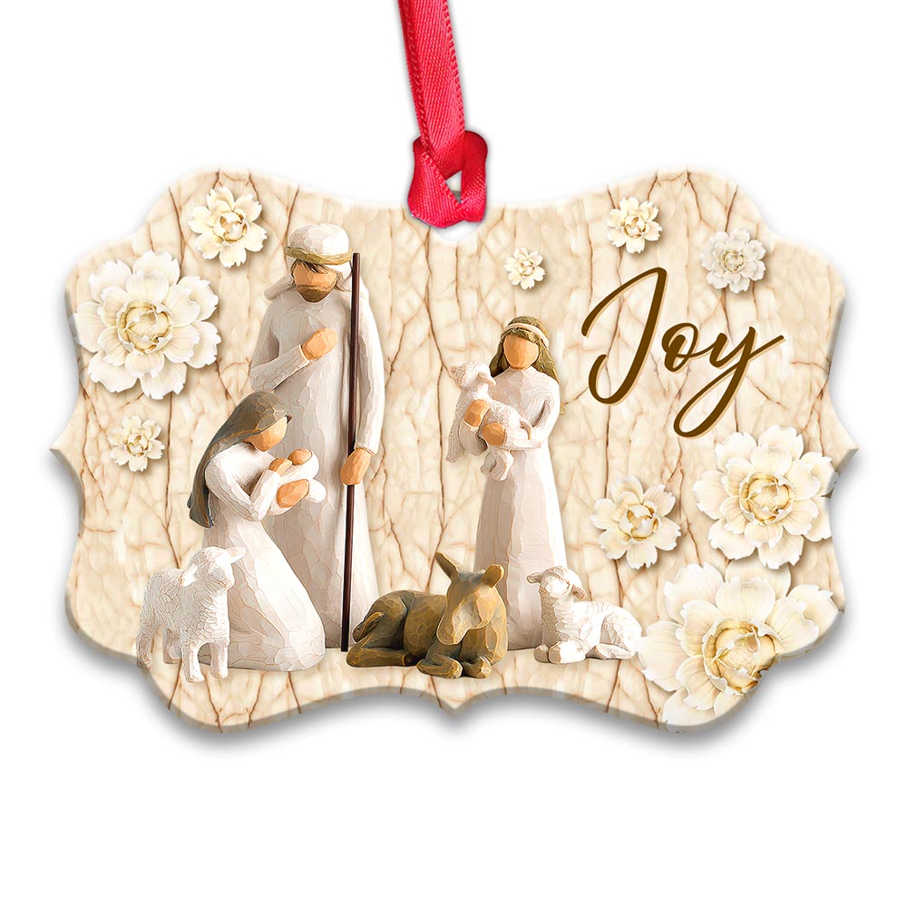 Joy To The World Christian - Medallion Aluminium Ornament (Printed On Both Sides) 1122