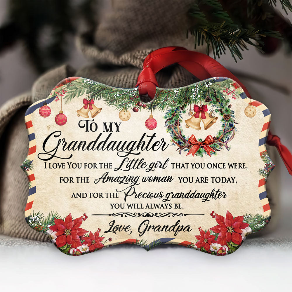 Family Christmas Letter Grandpa To Granddaughter - Grandma Ornament (Printed On Both Sides) 1022