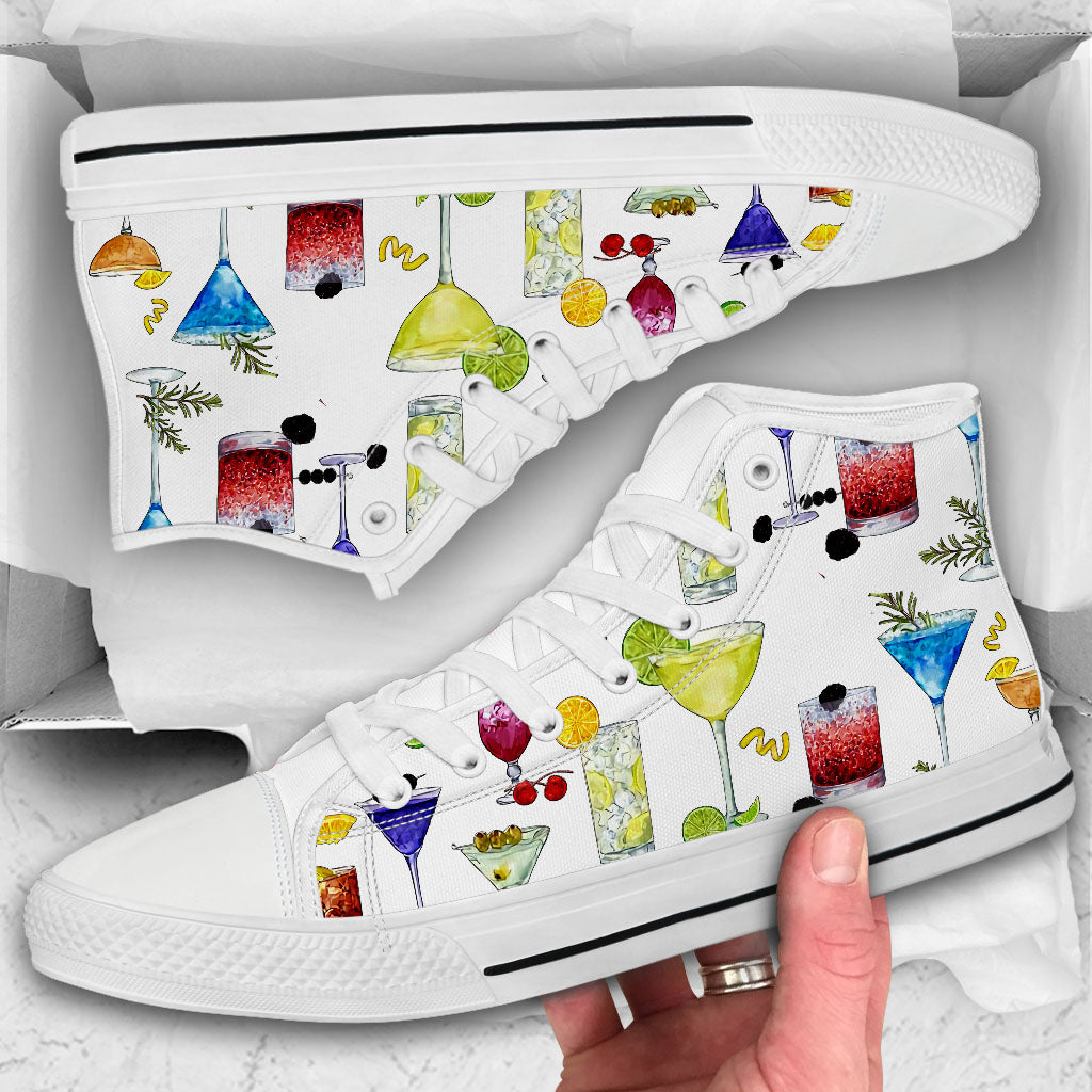 Cocktails Pattern - Bartender High Top Shoes