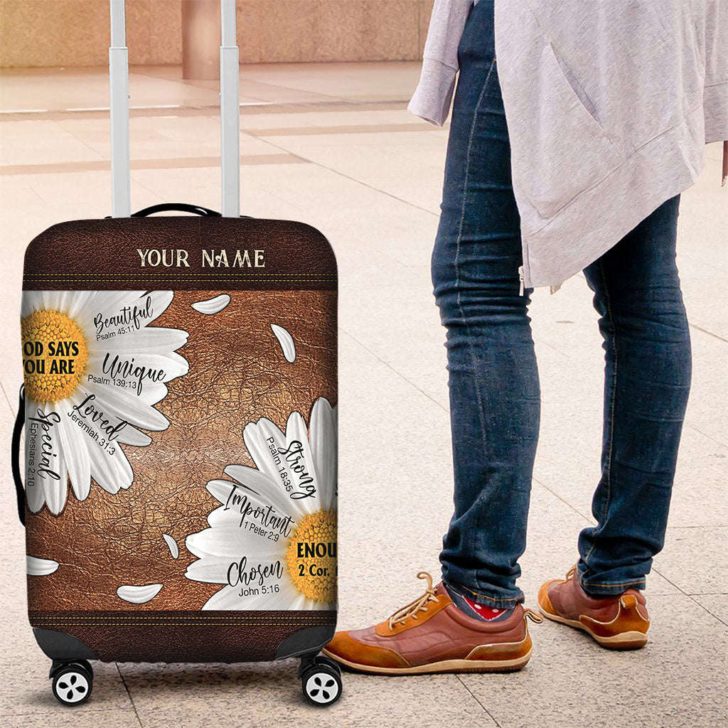 God Says You Are - Personalized Christian Luggage Cover