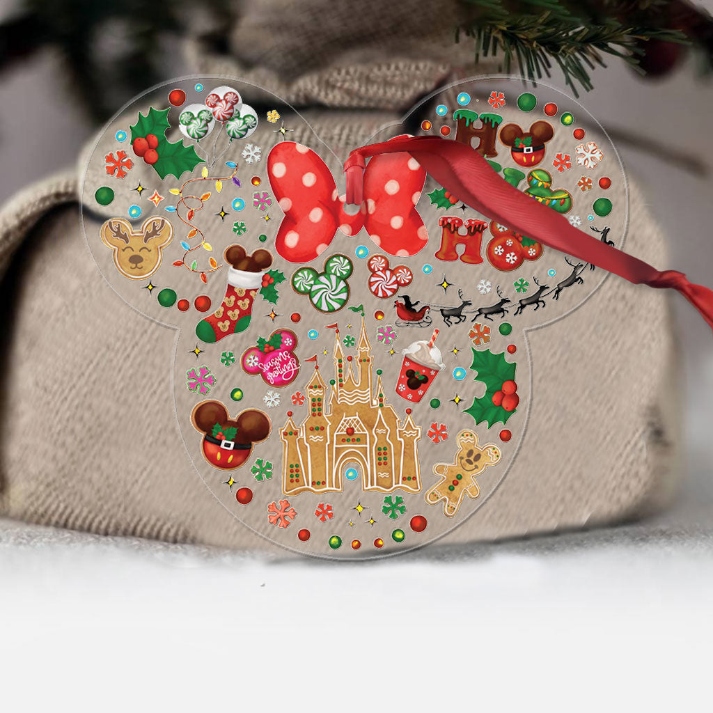 Christmas Magic Kingdom Ho Ho Ho - Mouse Transparent Ornament