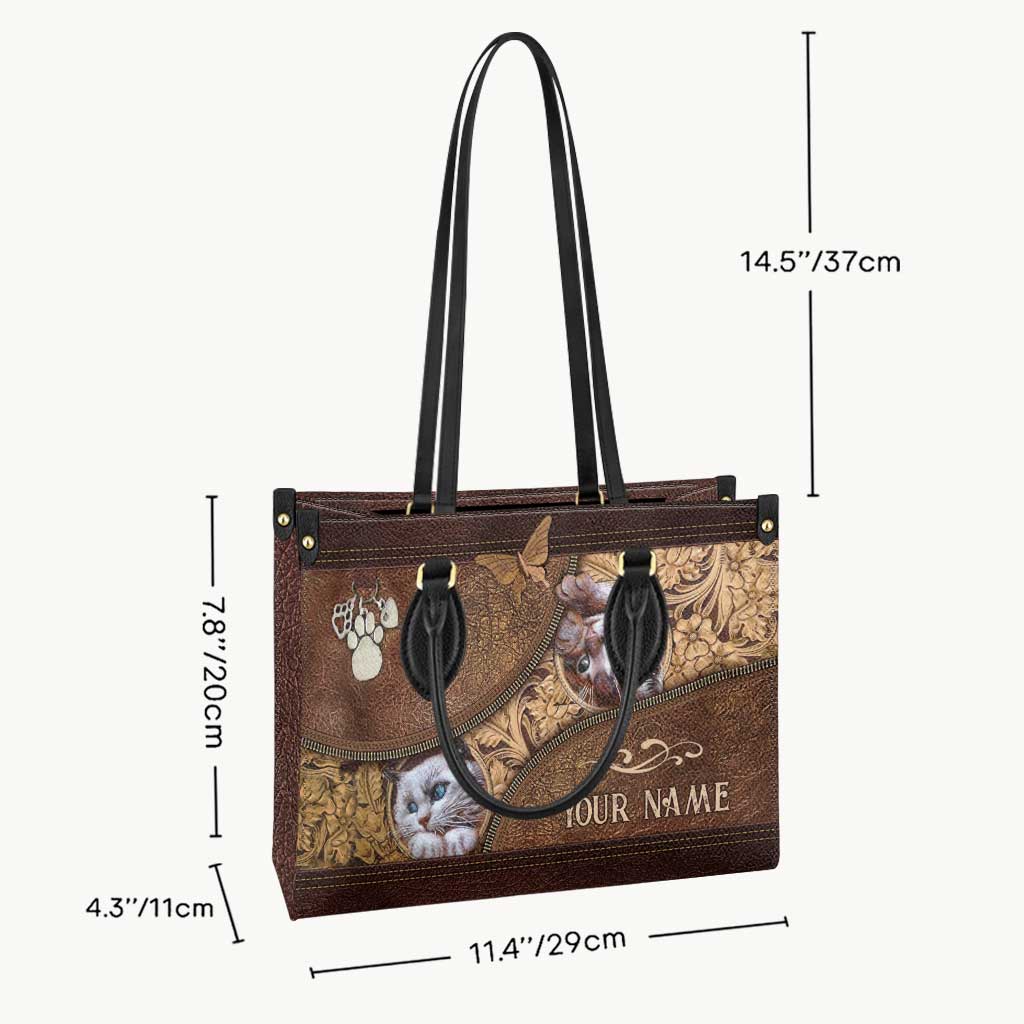 Love Cats - Personalized Cat Leather Handbag