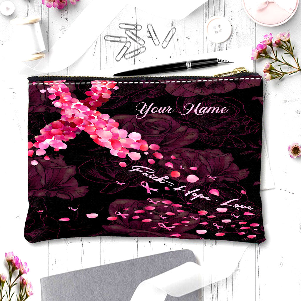 Faith Hope Love - Personalized Breast Cancer Awareness Pouch