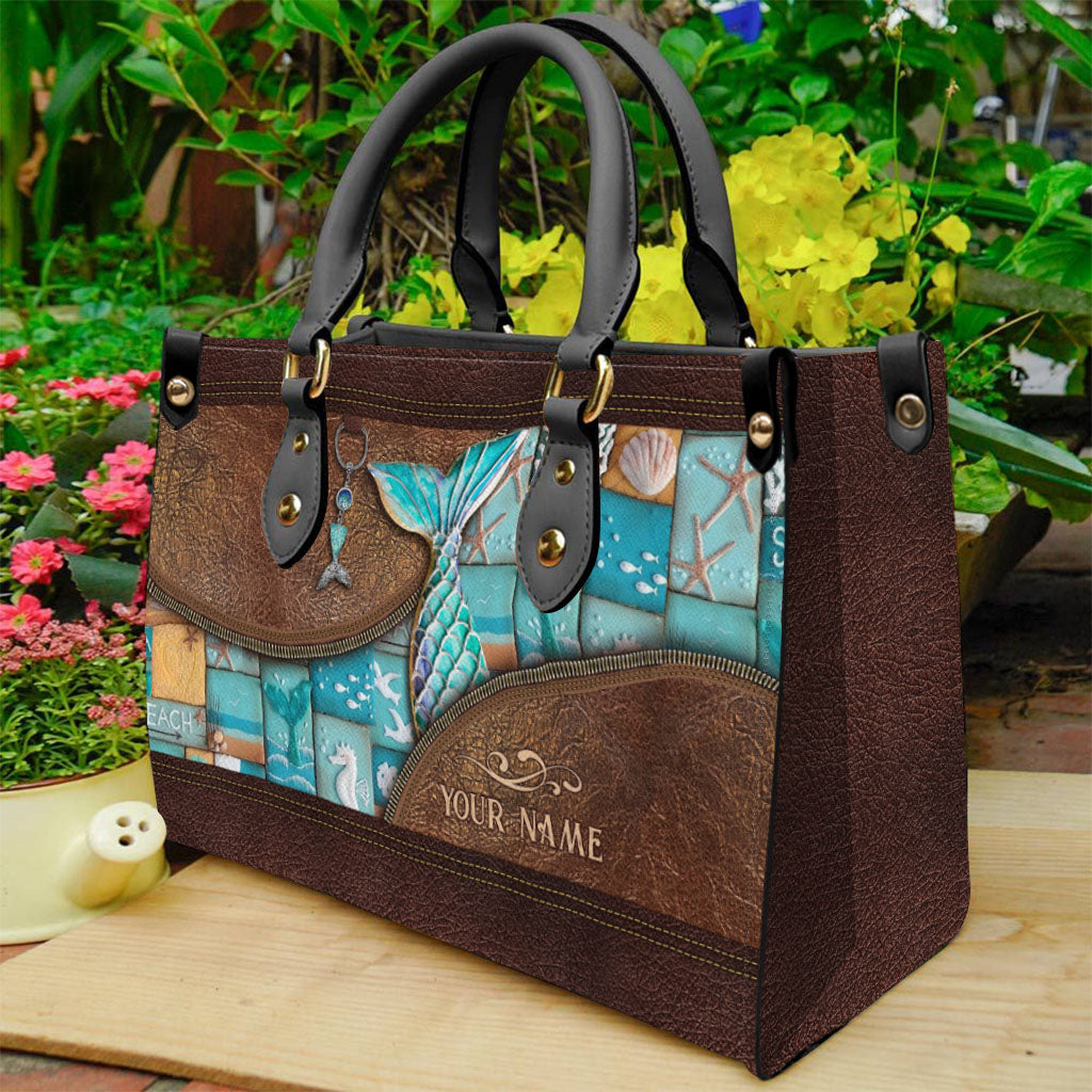 Love Mermaid - Personalized Mermaid Leather Handbag