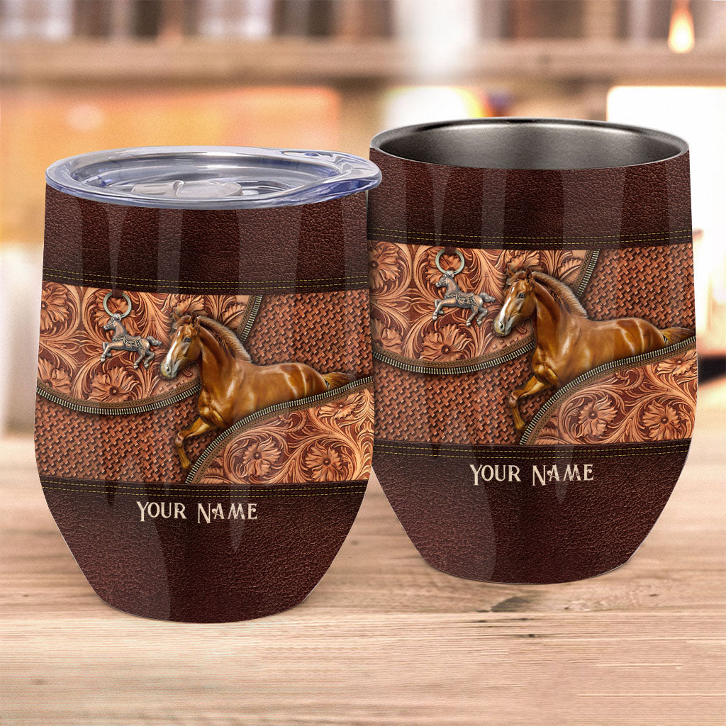 Love Horse - Personalized Horse Wine Tumbler