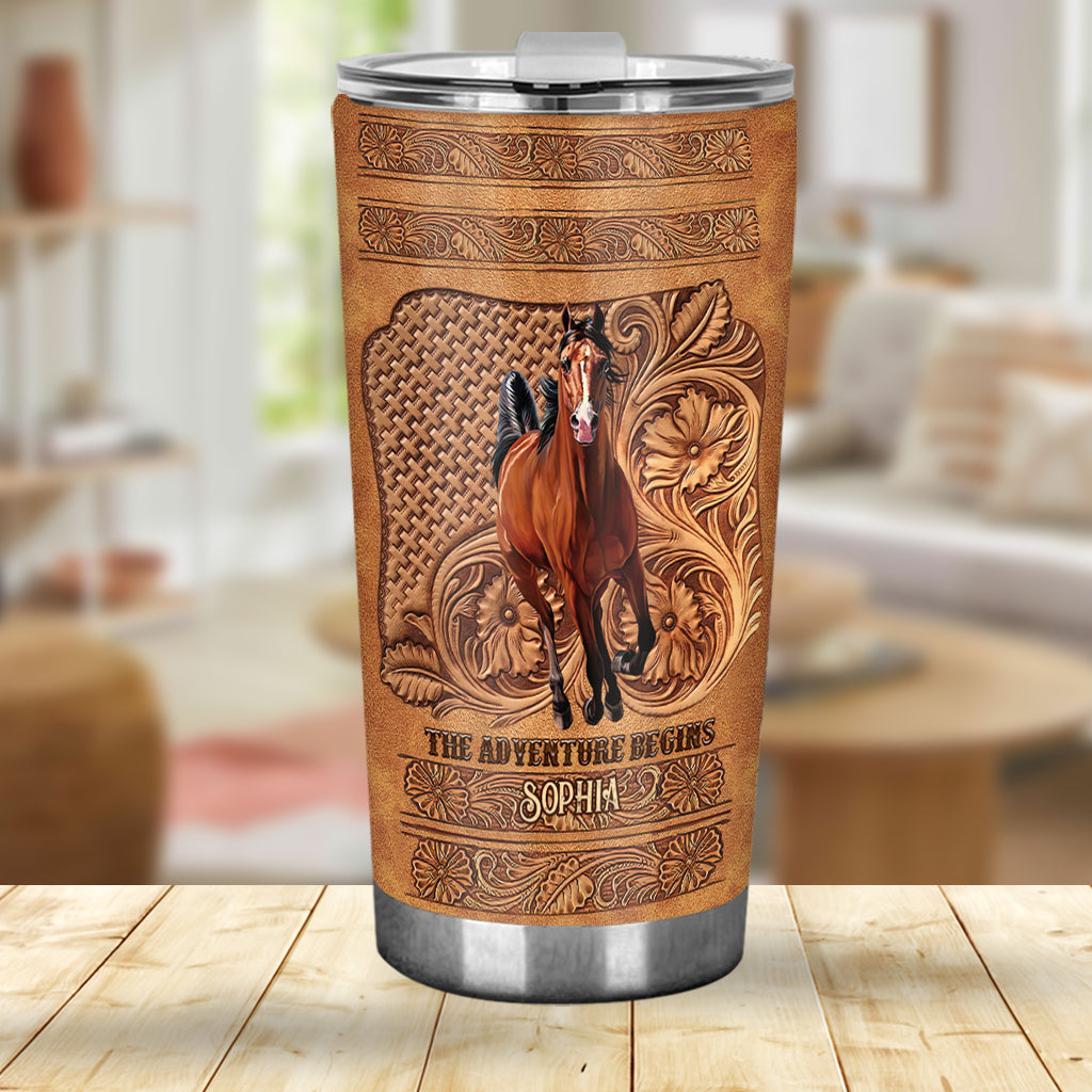 The Adventure Begins - Personalized Horse Tumbler