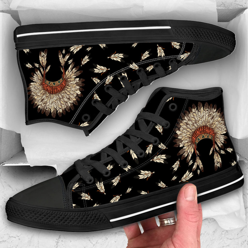 Indigenous - Personalized American Indian High Top Shoes