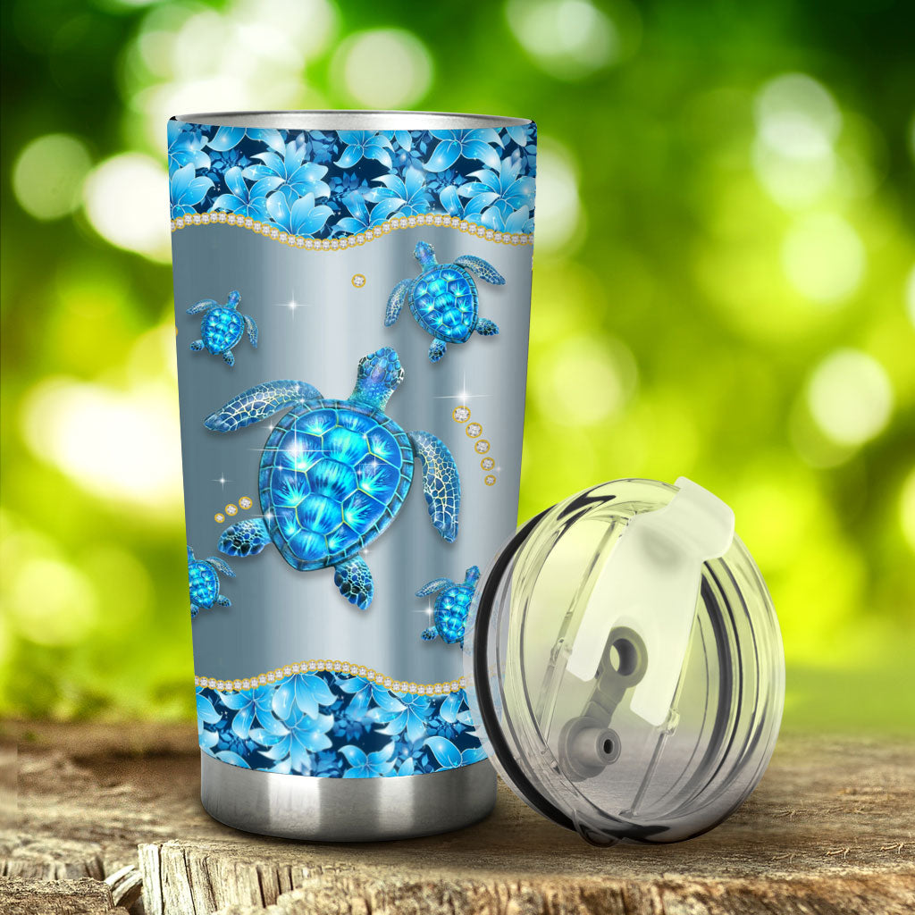 Blue Sea - Turtle Tumbler