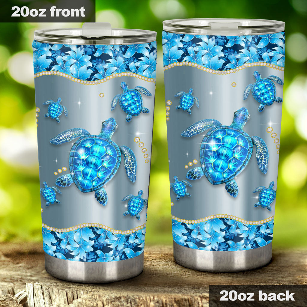 Blue Sea - Turtle Tumbler