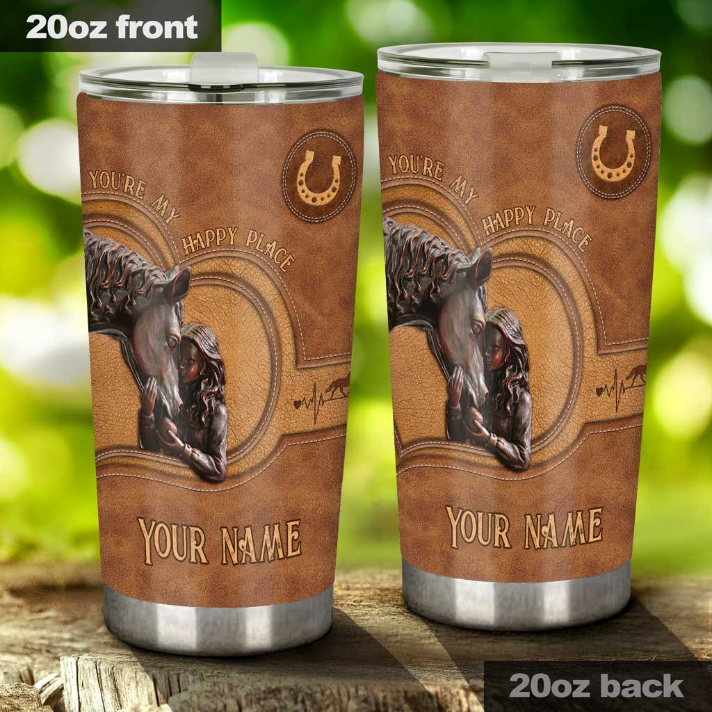 You're My Happy Place - Personalized Horse Tumbler