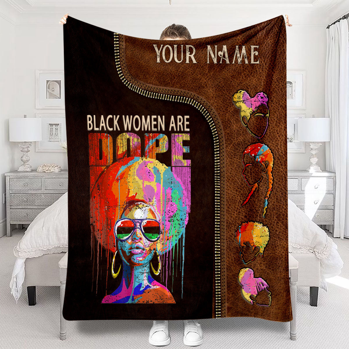 Black Women Are Dope - Personalized African American Blanket