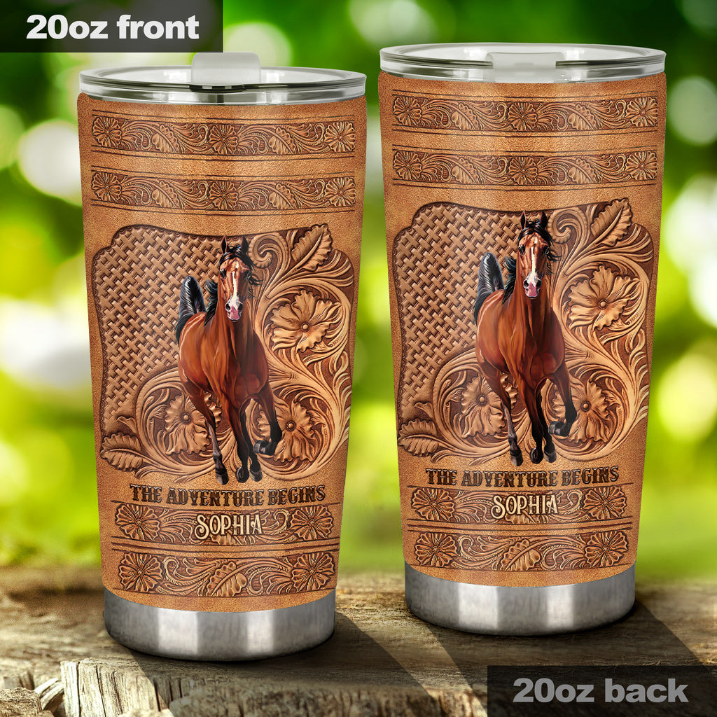 The Adventure Begins - Personalized Horse Tumbler