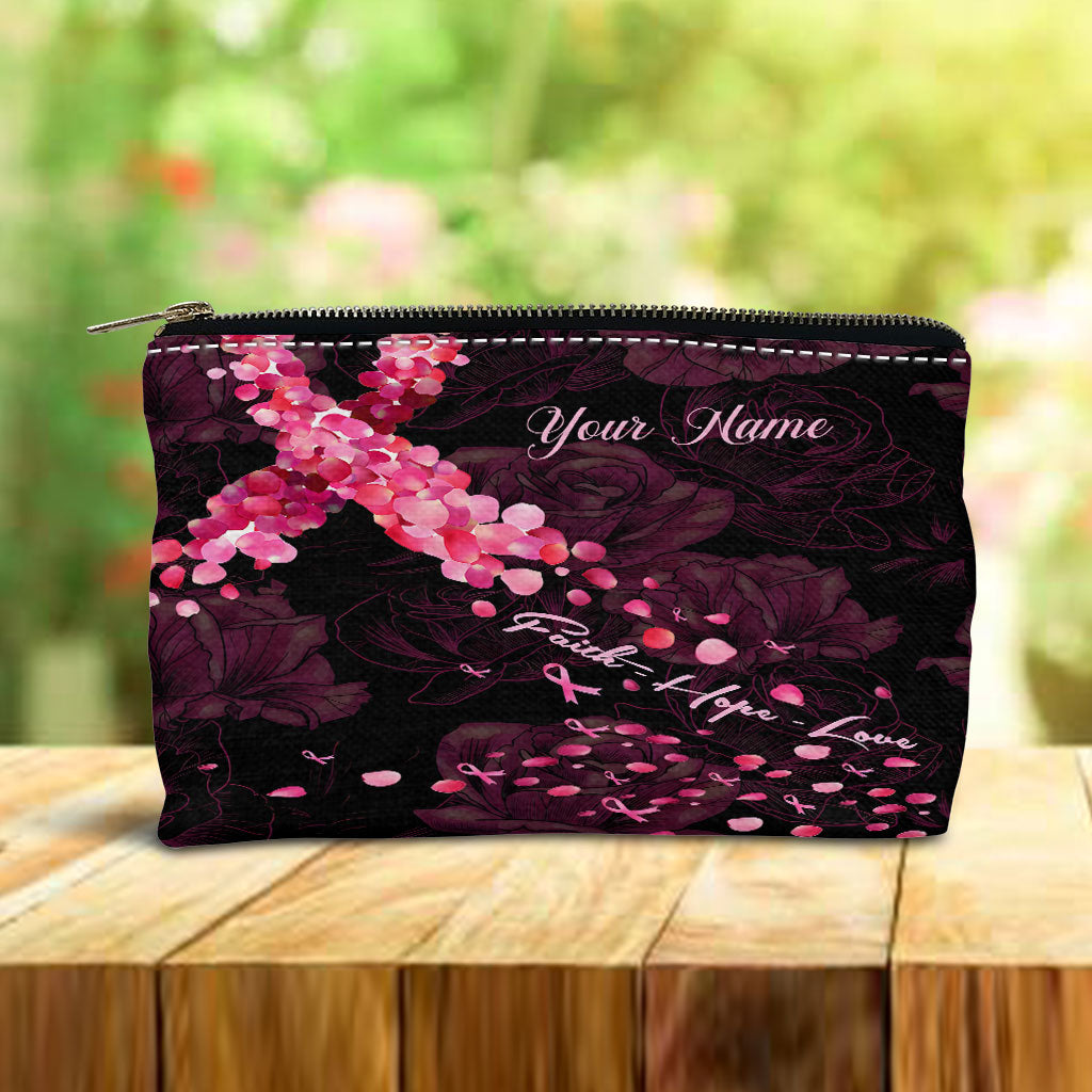 Faith Hope Love - Personalized Breast Cancer Awareness Pouch