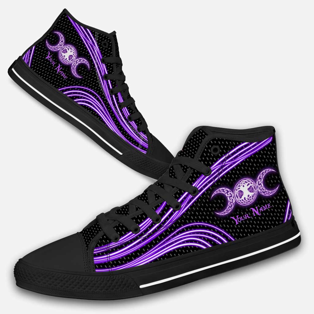 Witch Vibe Purple Triple Moon - Witch High Top Shoes