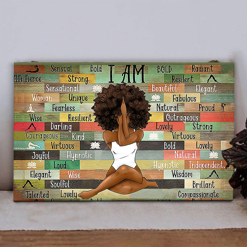 I Am - African American Rectangle Wood Sign