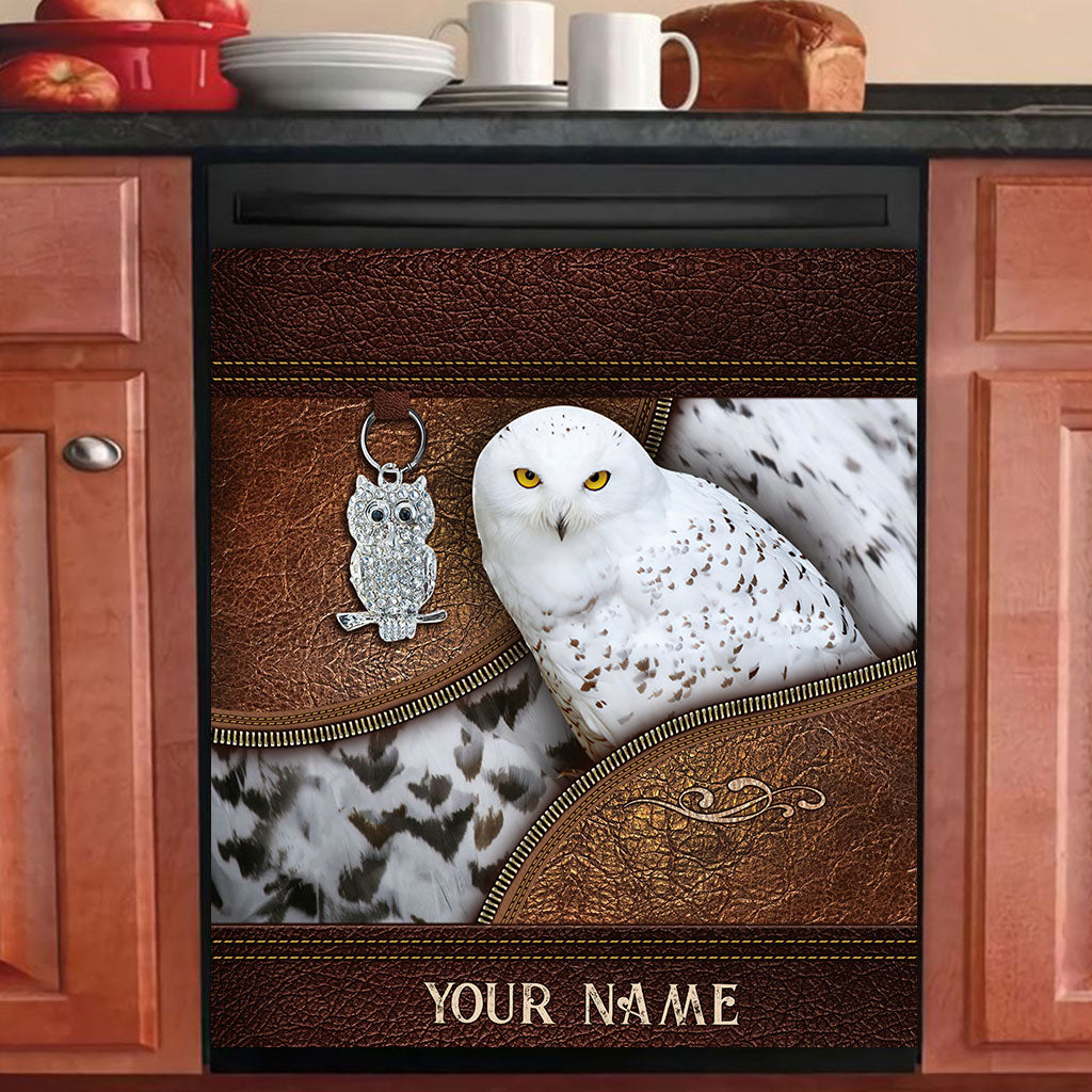 Snowy Owl - Personalized Owl Dishwasher Cover