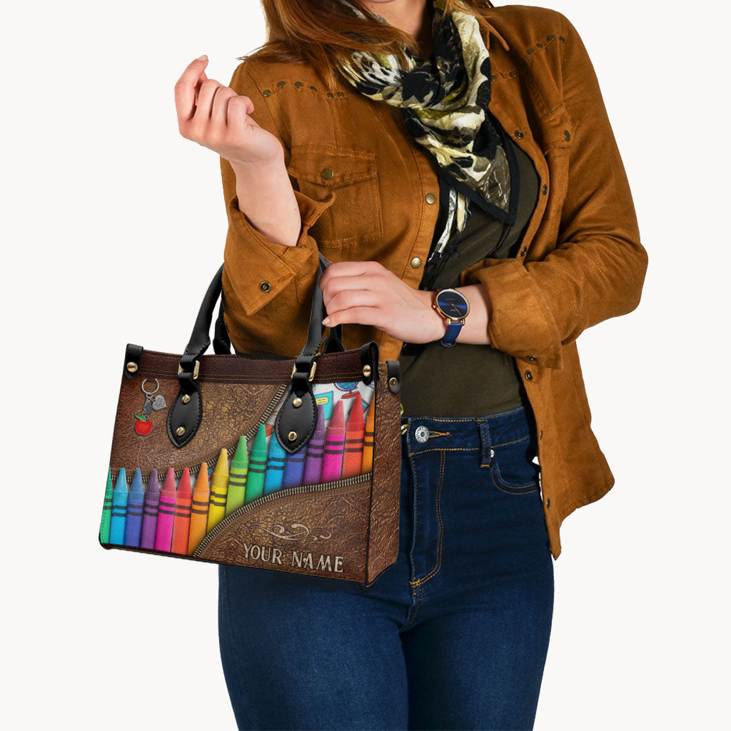 Teach Love Inspire - Personalized Teacher Leather Handbag