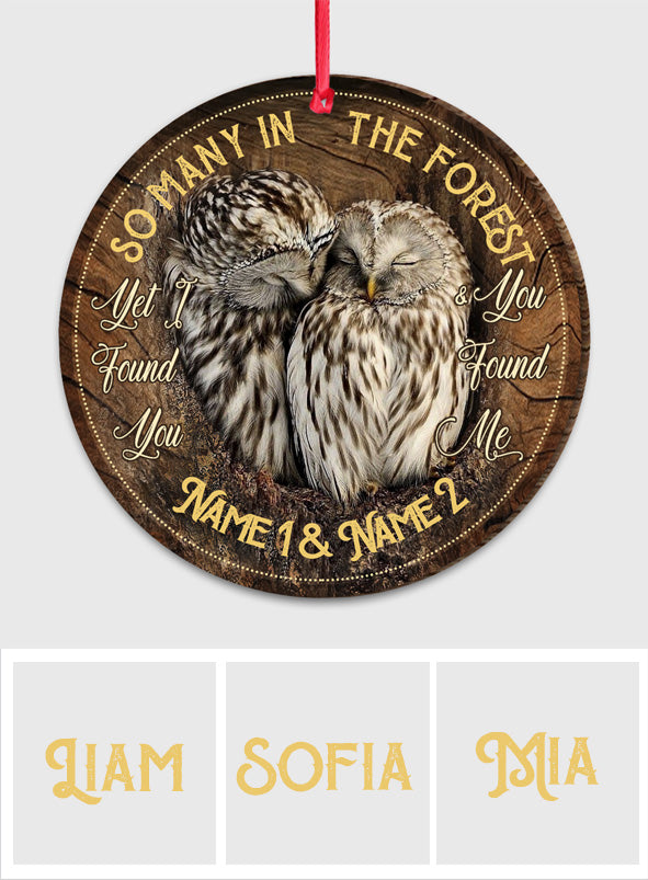 I Found You And You Found Me - Personalized Owl Ornament