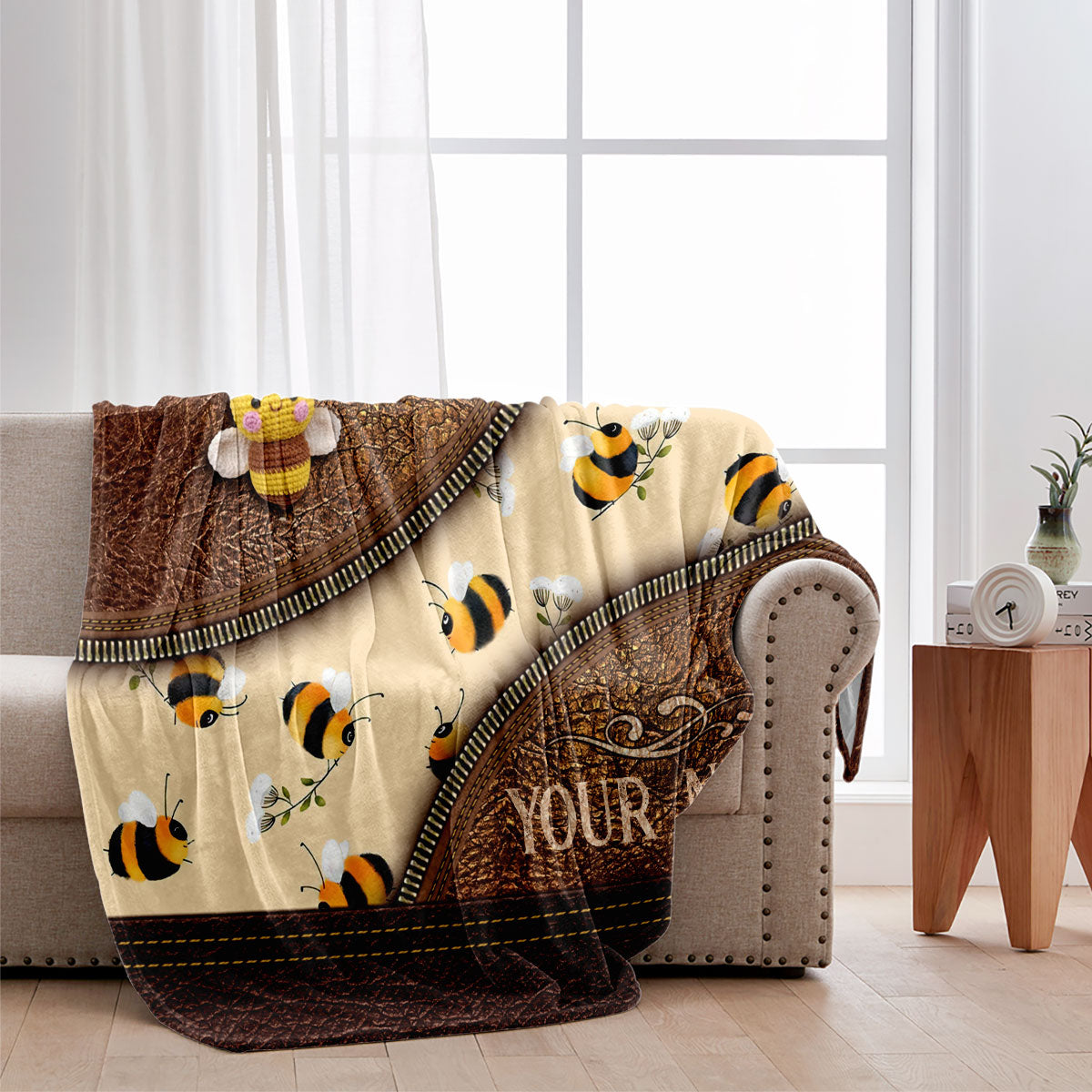 Bee Happy - Personalized Bee Blanket