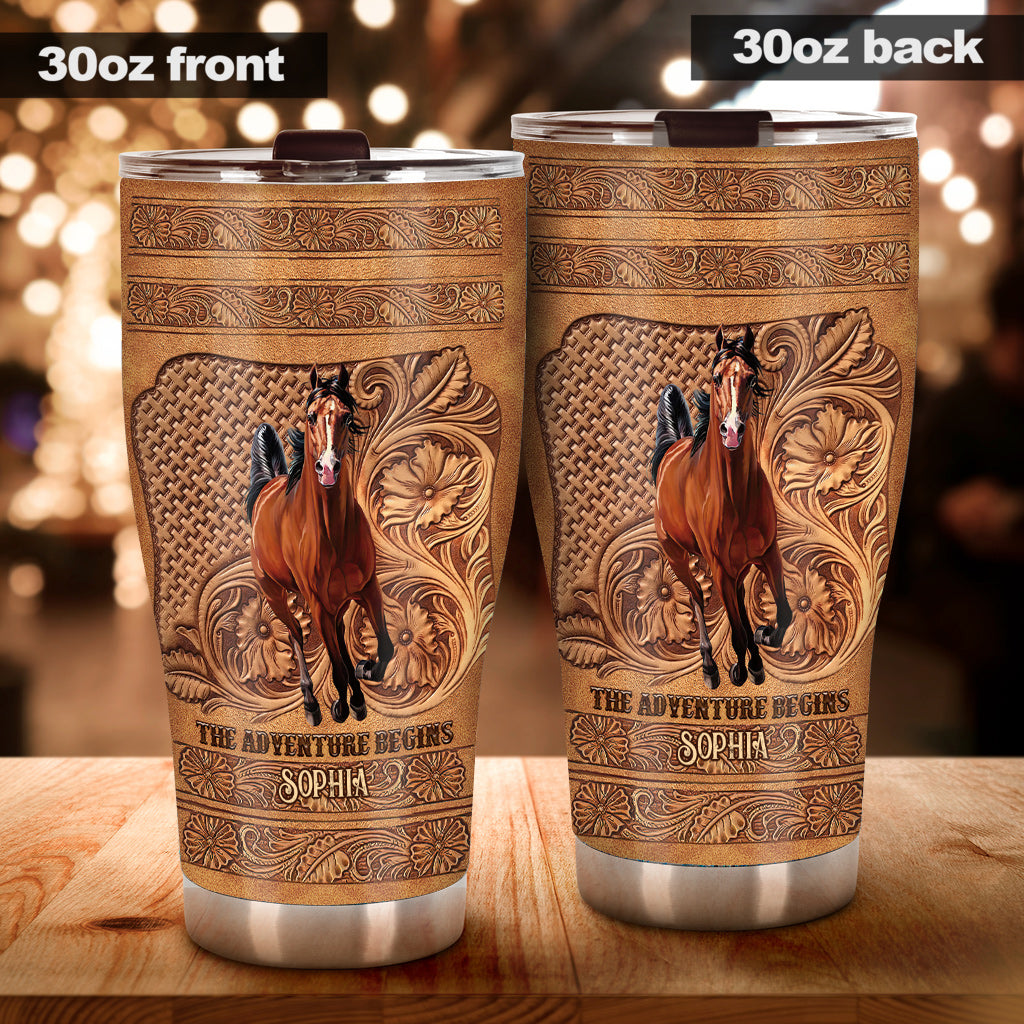 The Adventure Begins - Personalized Horse Tumbler