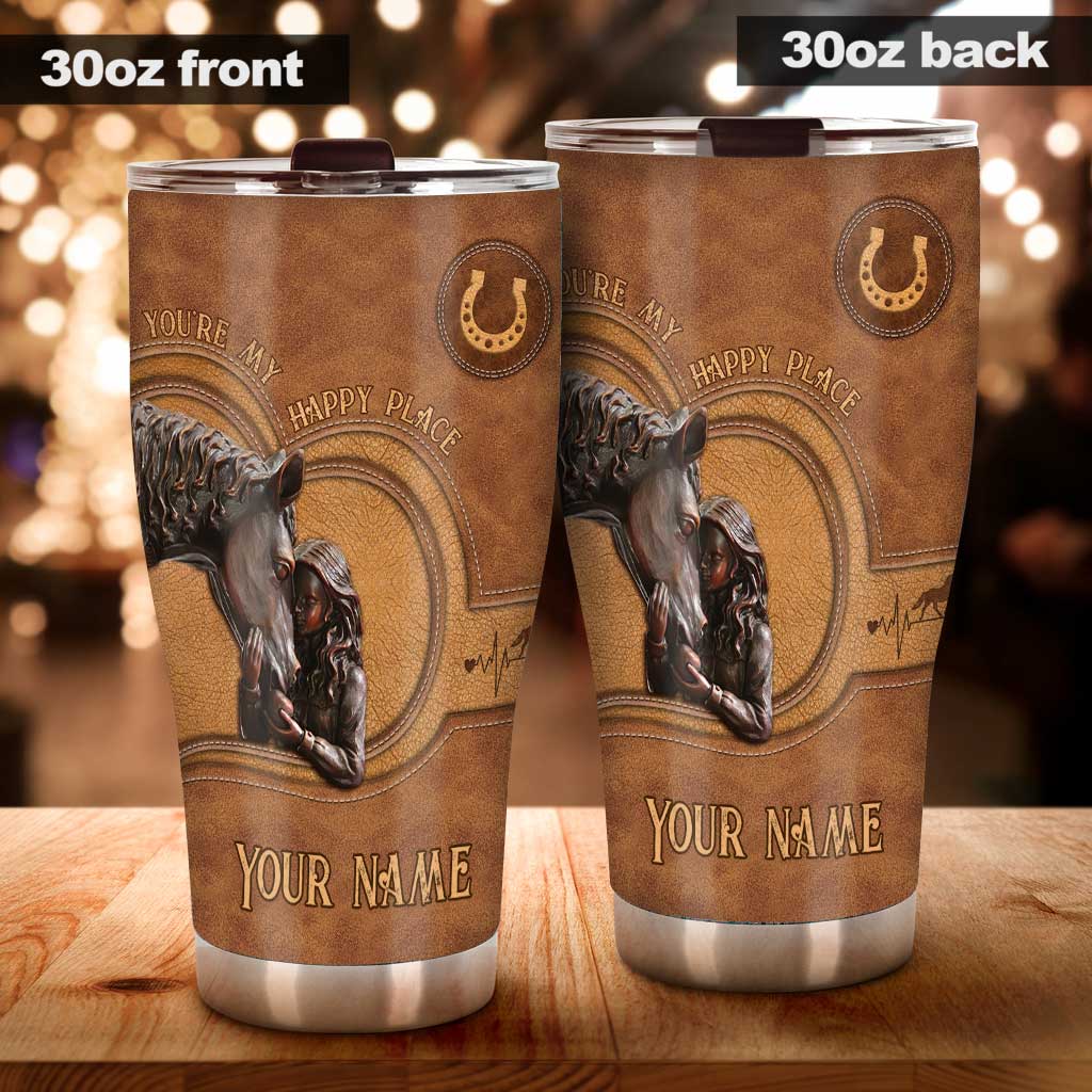 You're My Happy Place - Personalized Horse Tumbler