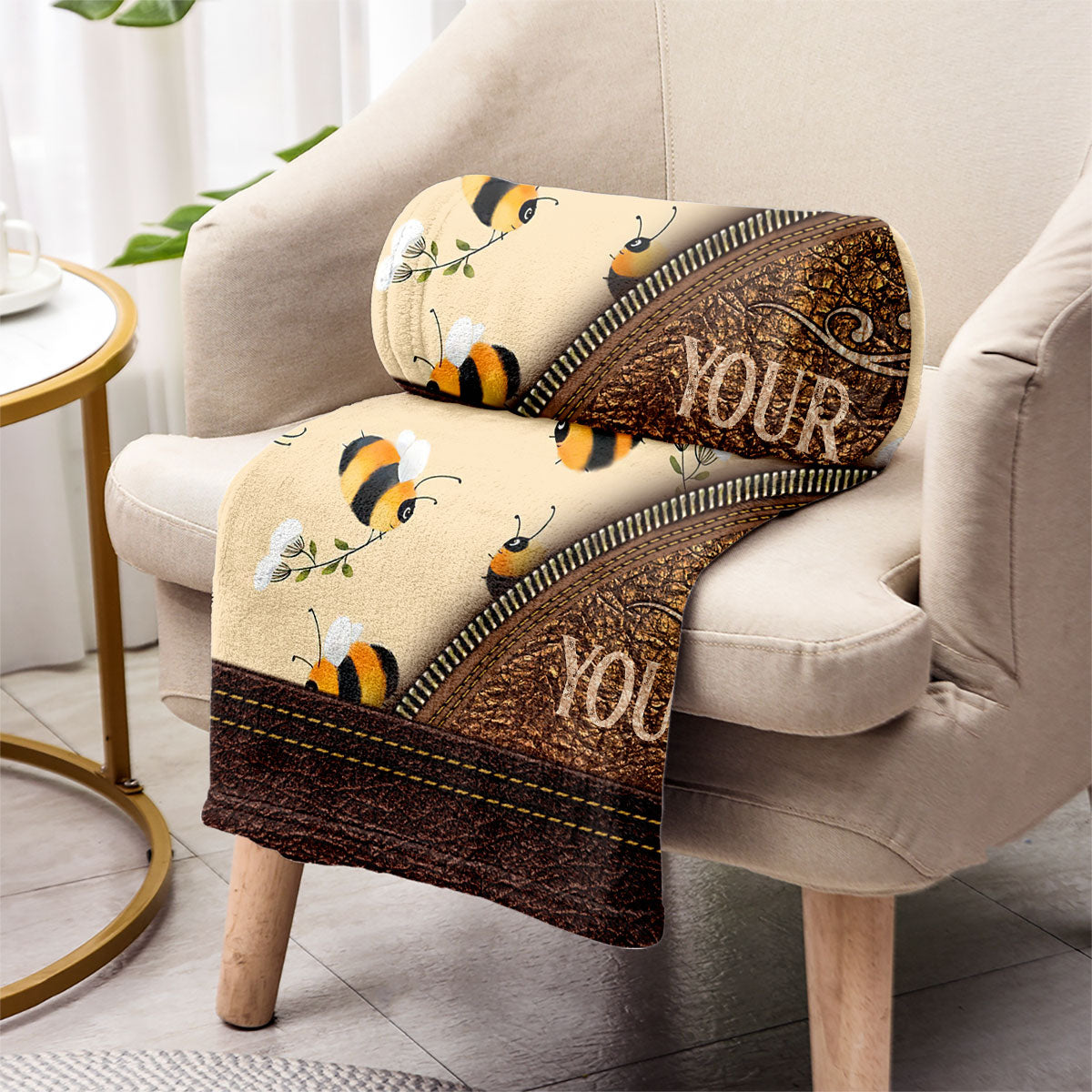 Bee Happy - Personalized Bee Blanket