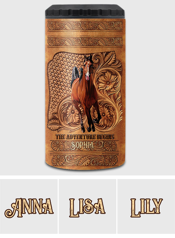 The Adventure Begins - Personalized Horse Can Cooler