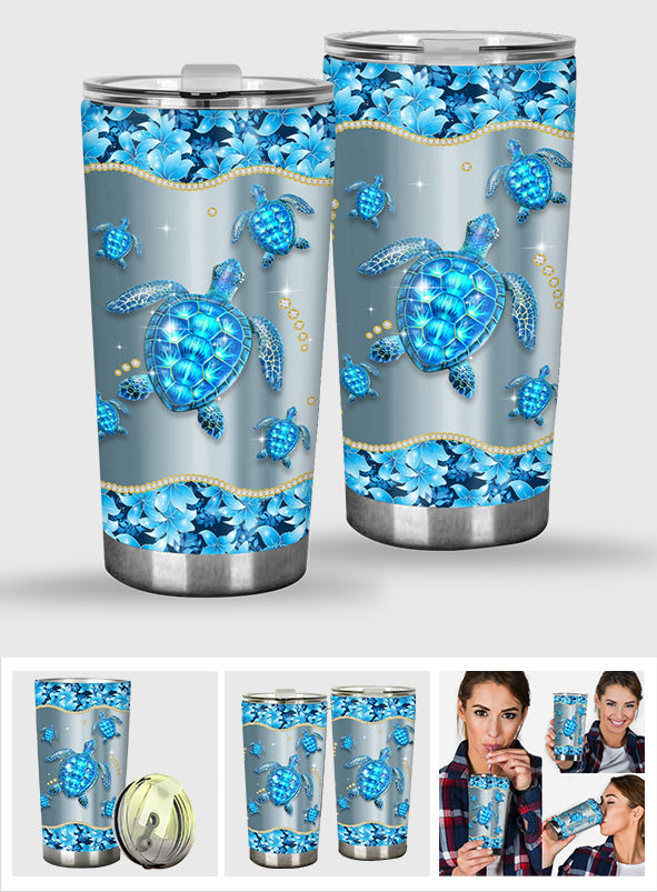 Blue Sea - Turtle Tumbler