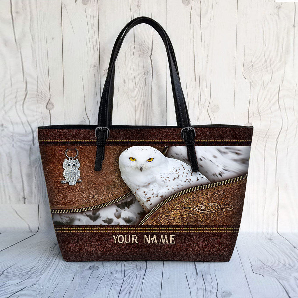 Snowy Owl - Personalized Owl Leather Bag