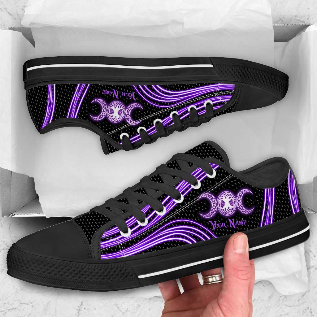 Witch Vibe Purple Triple Moon - Witch Low Top Shoes