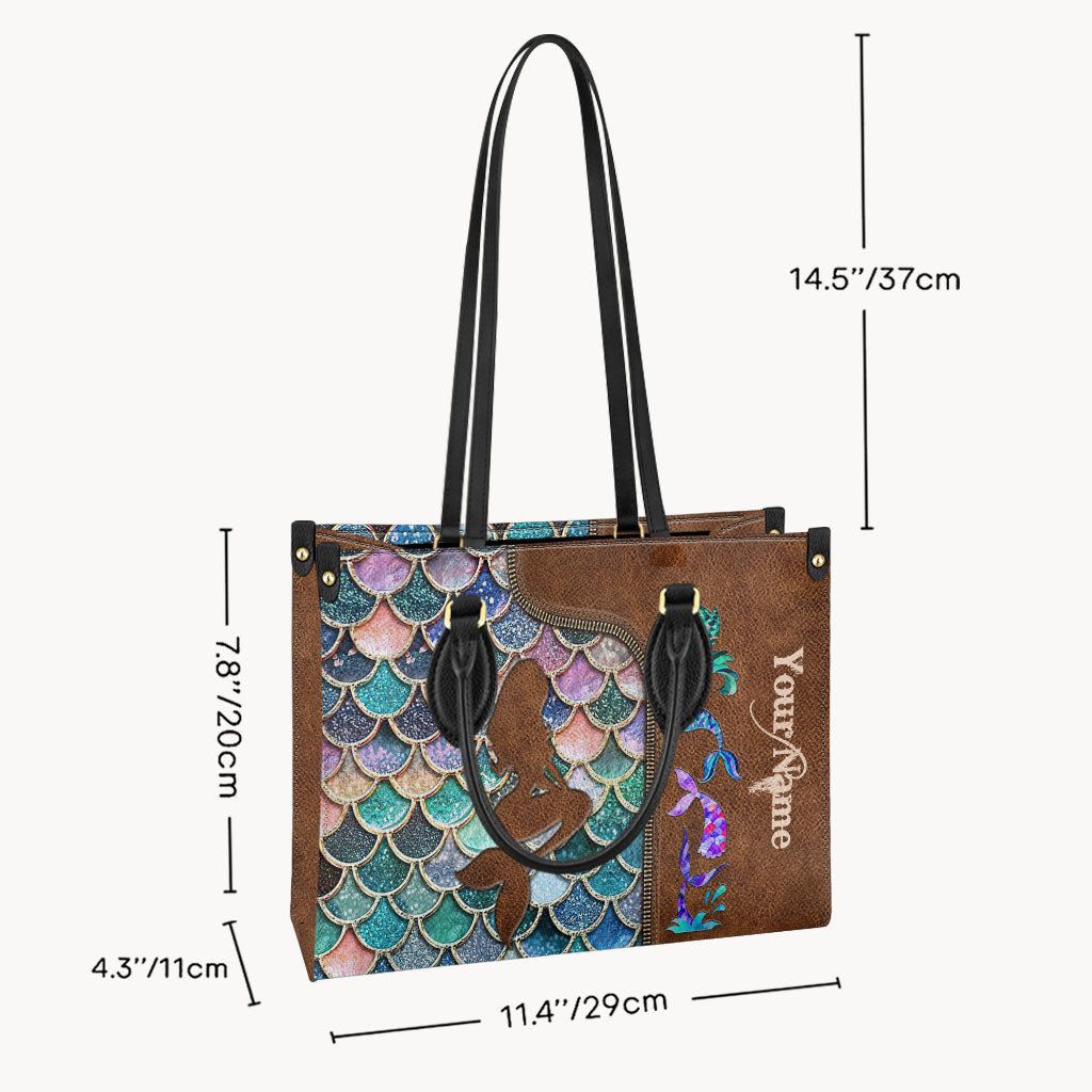 Mermaid - Personalized Mermaid Leather Handbag