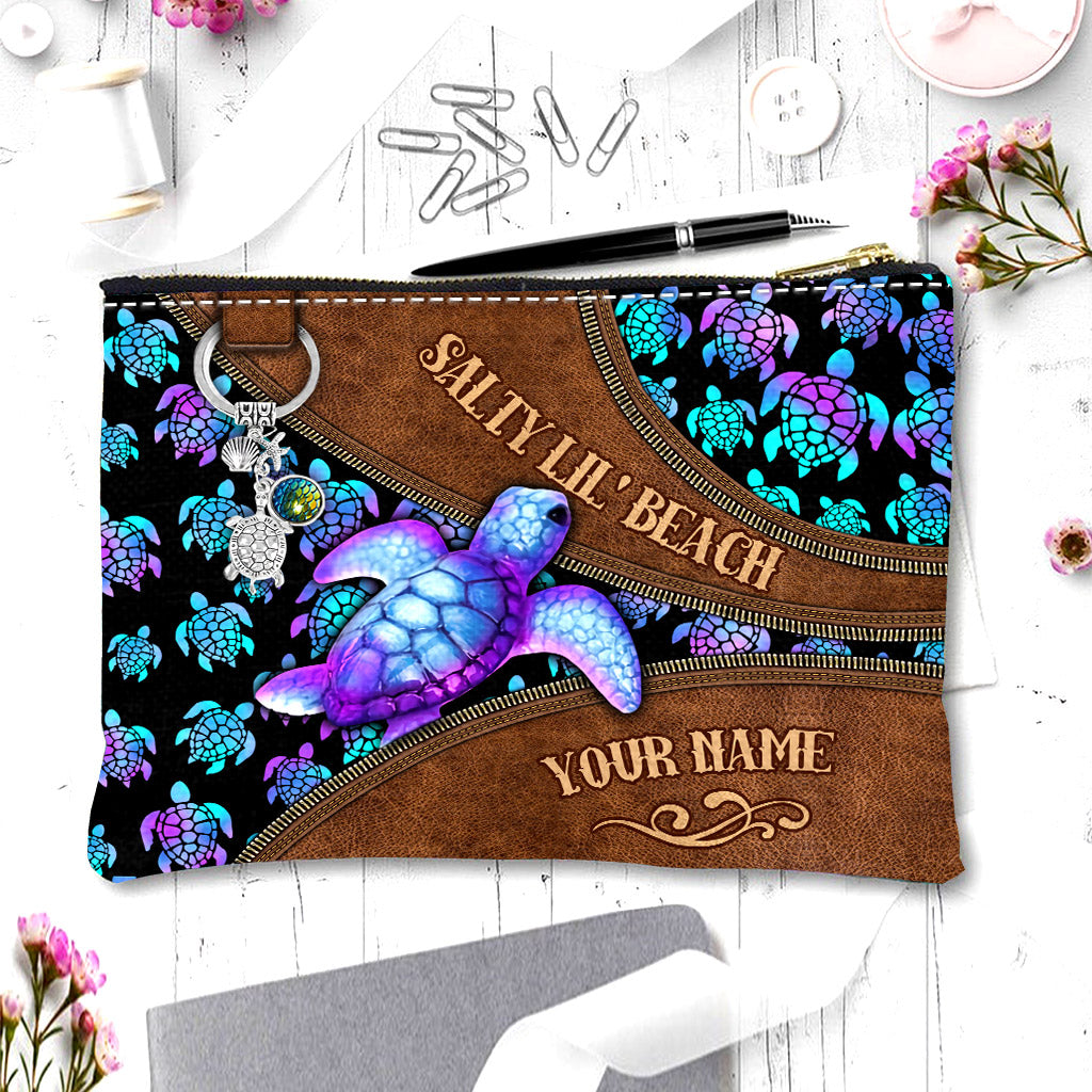 Salty Lil' Beach - Personalized Turtle Pouch